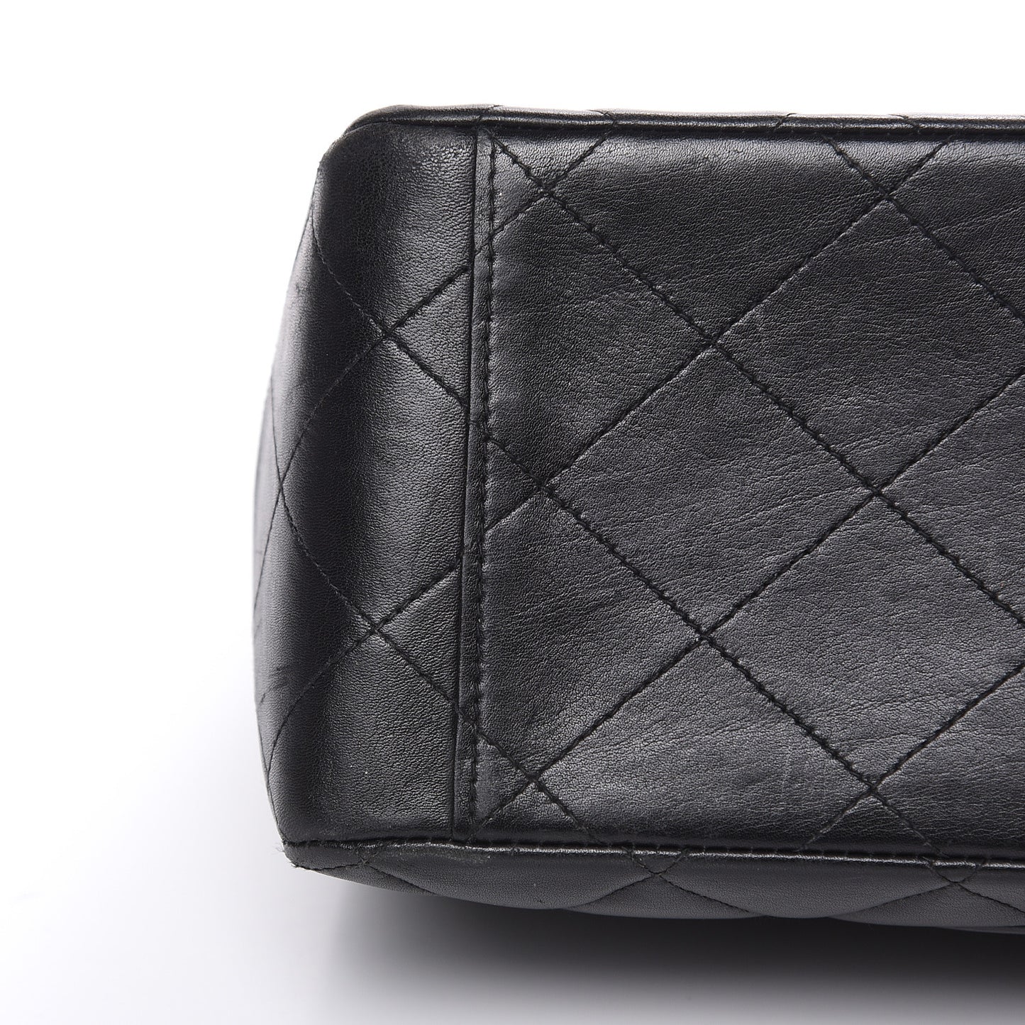 Lambskin Quilted XL Jumbo Single Flap Black