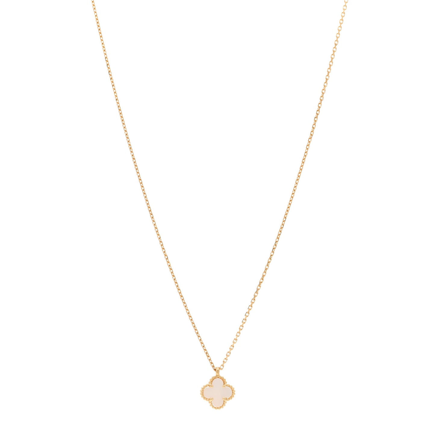 18K Yellow Gold Mother of Pearl Sweet Alhambra Pendant Necklace