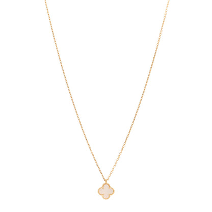 Van Cleef & Arpels 18K Yellow Gold Mother of Pearl Sweet Alhambra Pendant Necklace 1 of 6