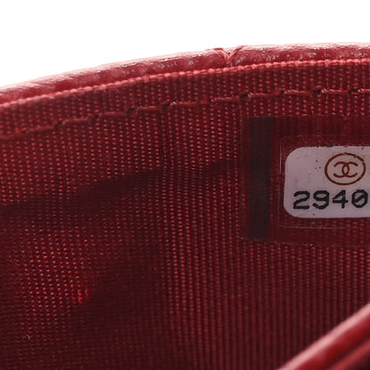 Chanel Caviar Quilted Boy Flap Card Holder Wallet Red 7 of 8