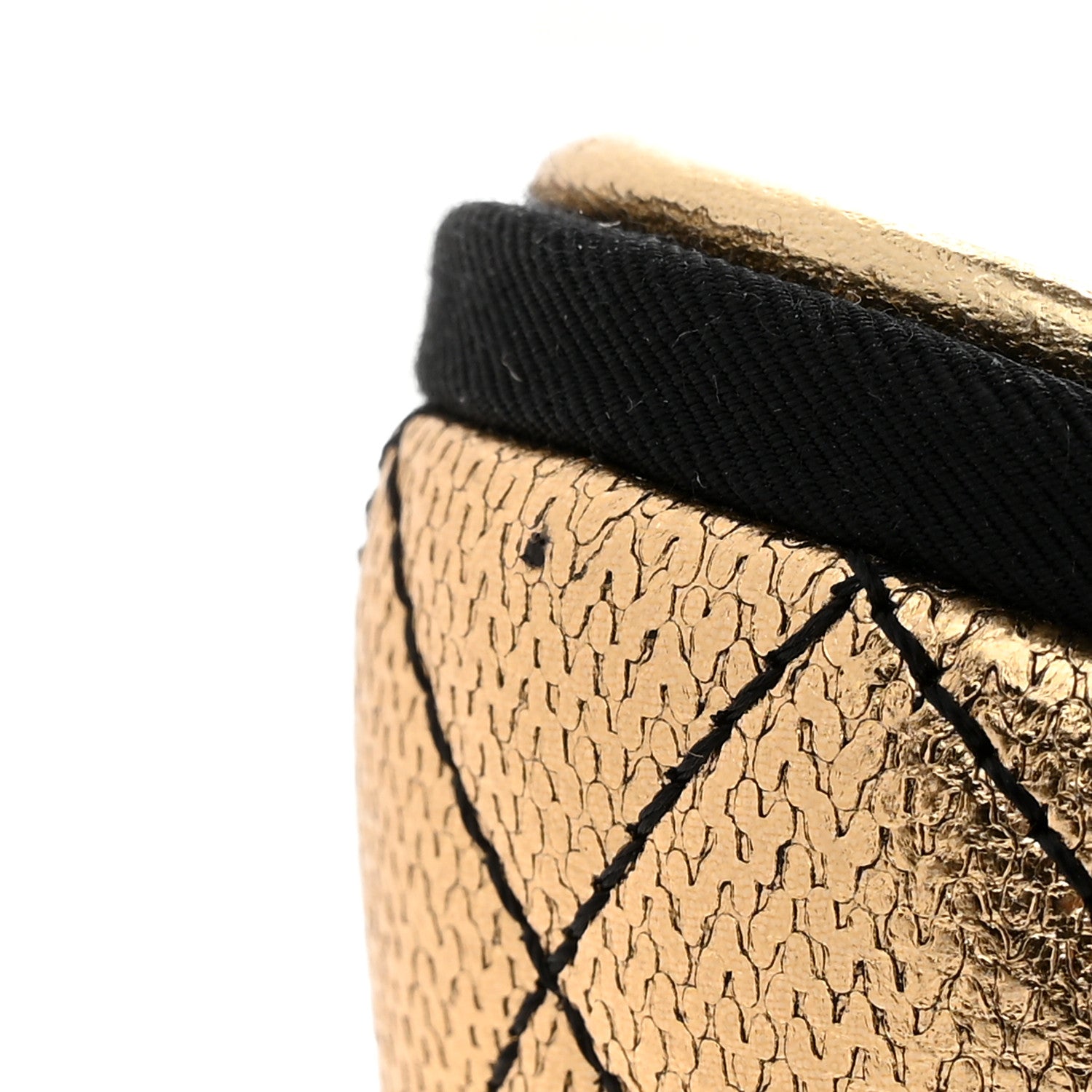 Chanel Laminated Goatskin Quilted Wedge Sandals 38.5 Gold 11 of 12