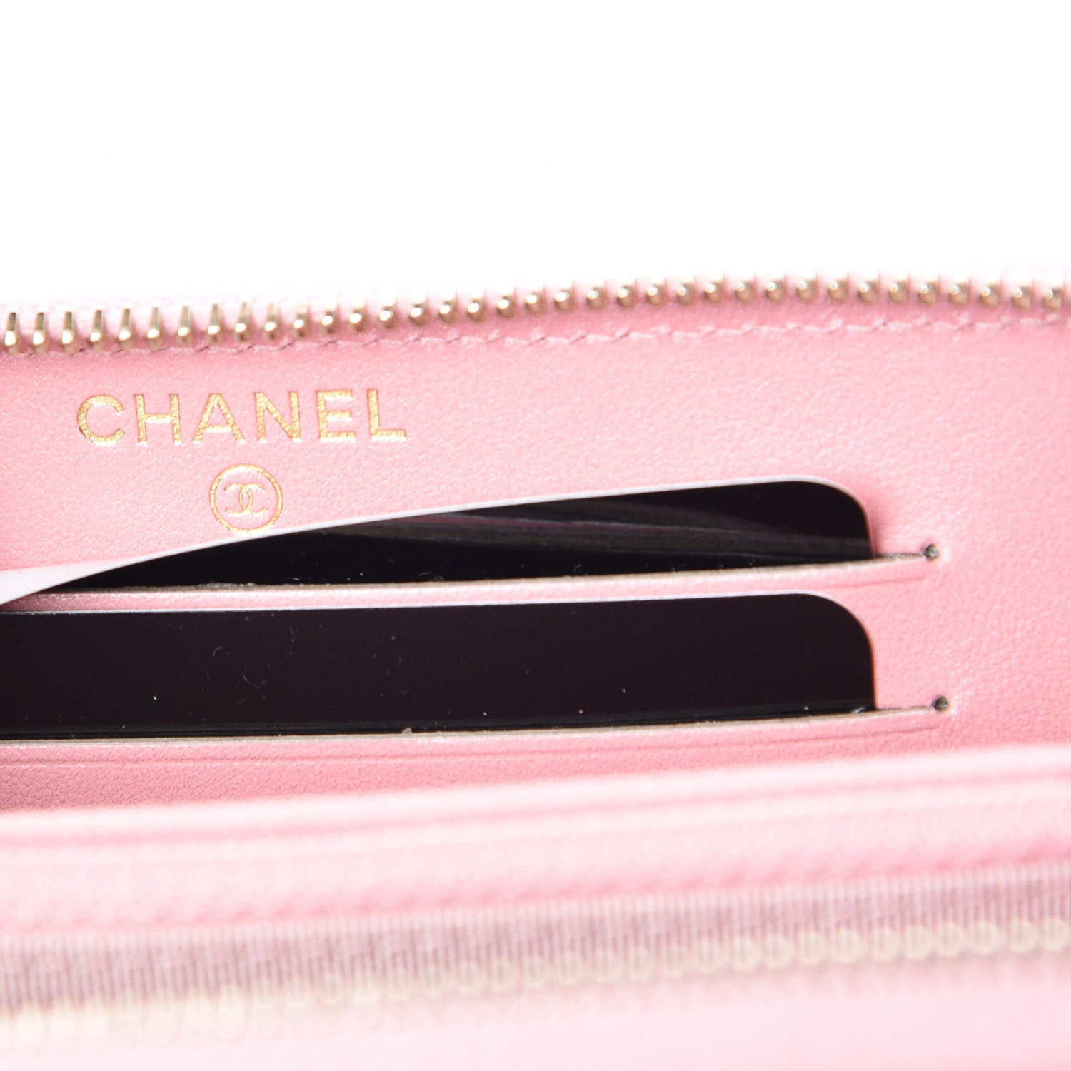 Chanel Iridescent Caviar Quilted Medium Zip Around Wallet Pink 6 of 9