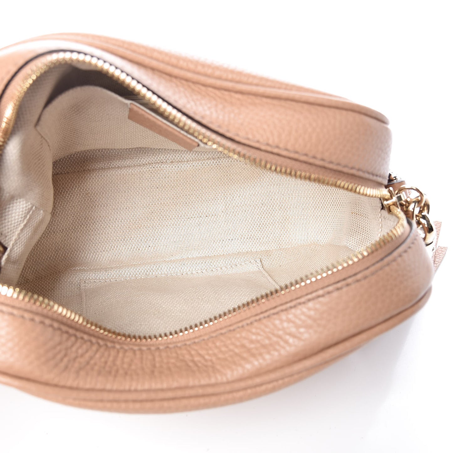 Pebbled Calfskin Small Soho Disco Bag Rose Beige