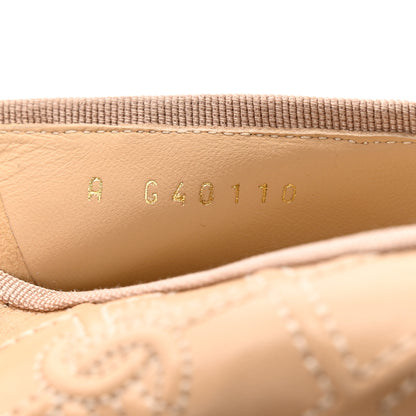 Chanel Lambskin Patent Double Stitched CC Cap Toe Ballerina Flats 40.5 Ivory Black 8 of 11