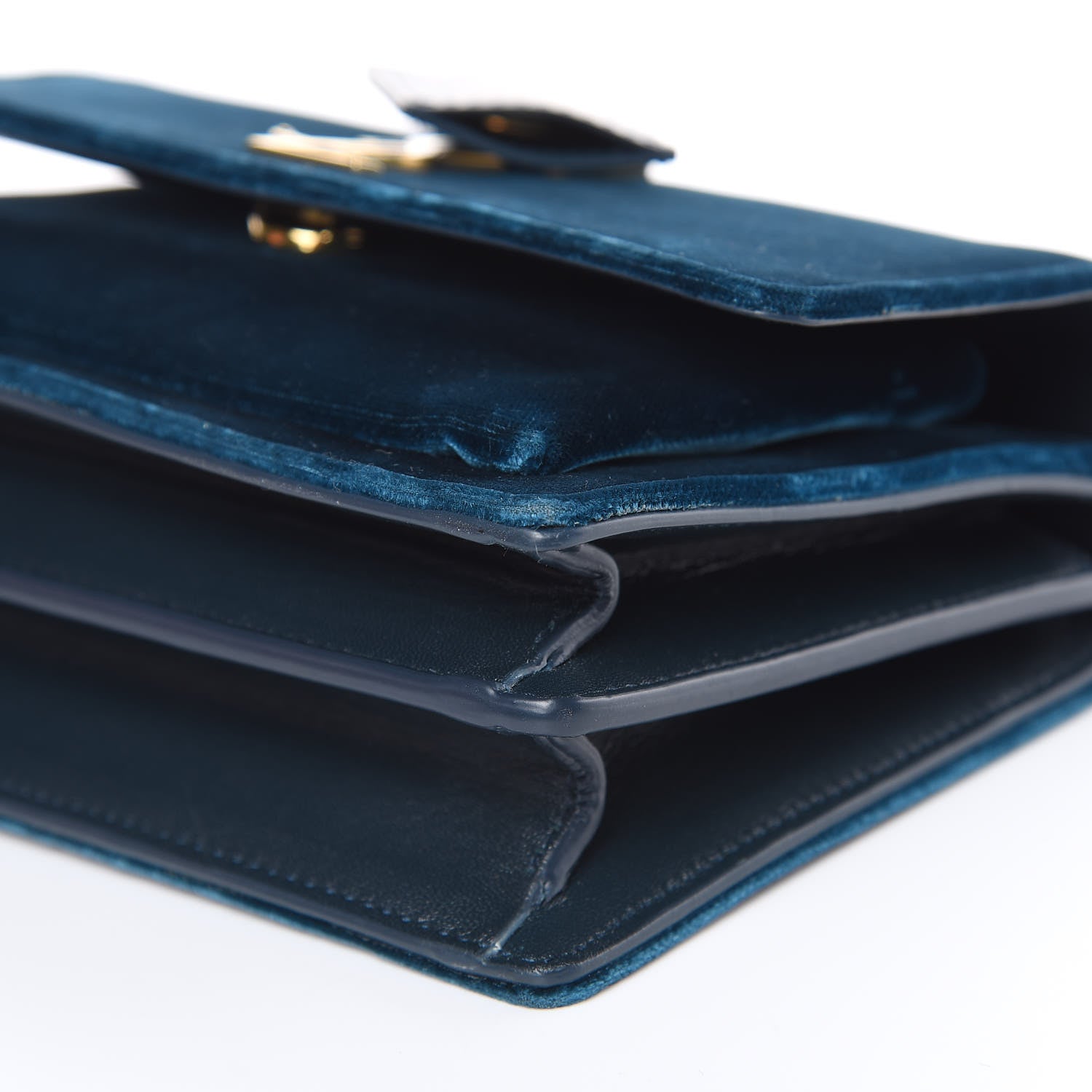 Saint Laurent Velvet Small Monogram Sunset Dark Ottanio 9 of 13