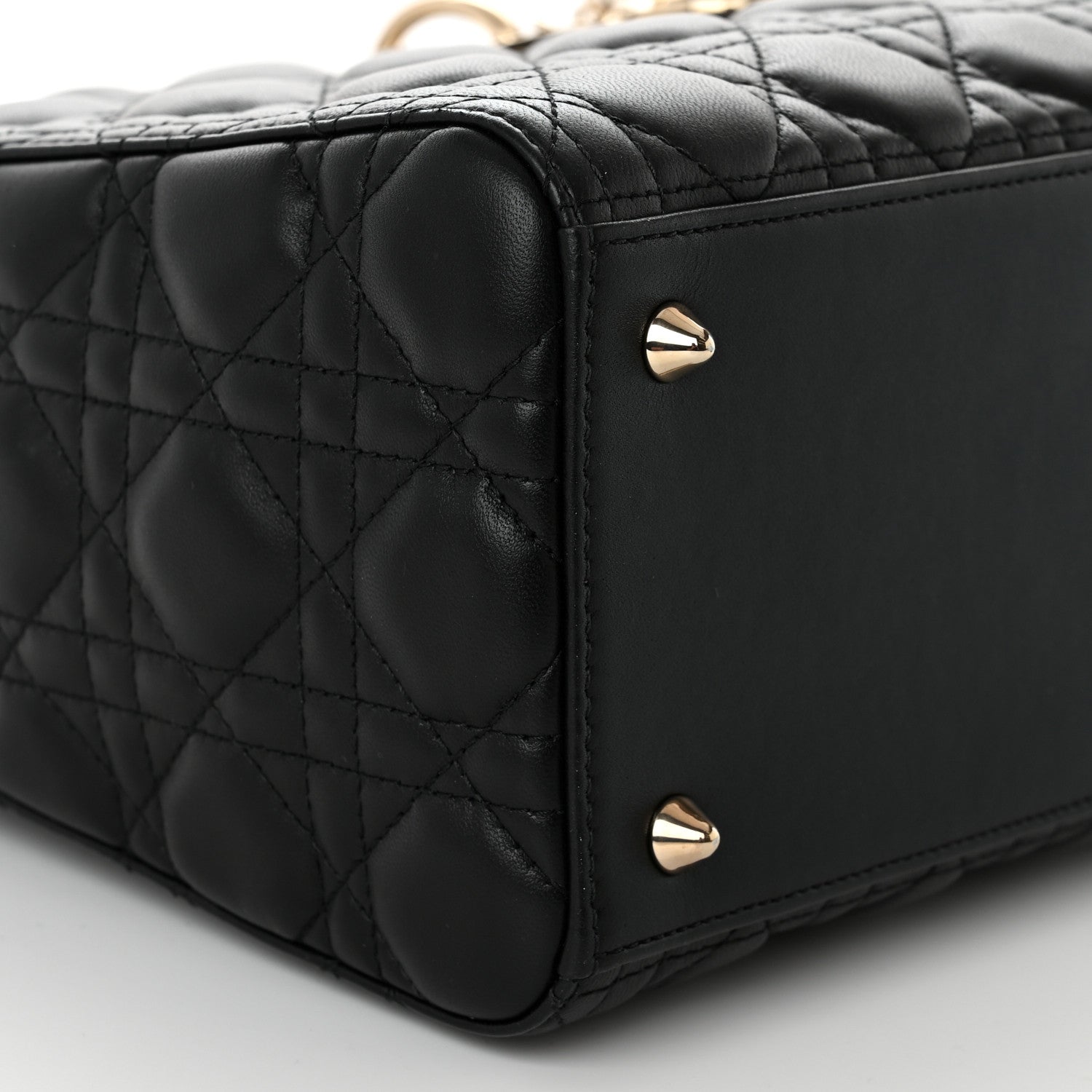 Christian Dior Lambskin Cannage Medium Lady Dior Black 9 of 10
