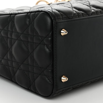Christian Dior Lambskin Cannage Medium Lady Dior Black 9 of 10
