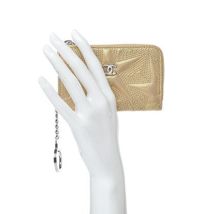 Chanel Metallic Lambskin Star Embossed Coin Key Pouch Gold 2 of 8