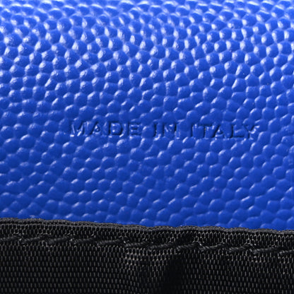 Saint Laurent Grain De Poudre Matelasse Chevron Monogram Envelope Chain Wallet Blue Majorelle 7 of 10