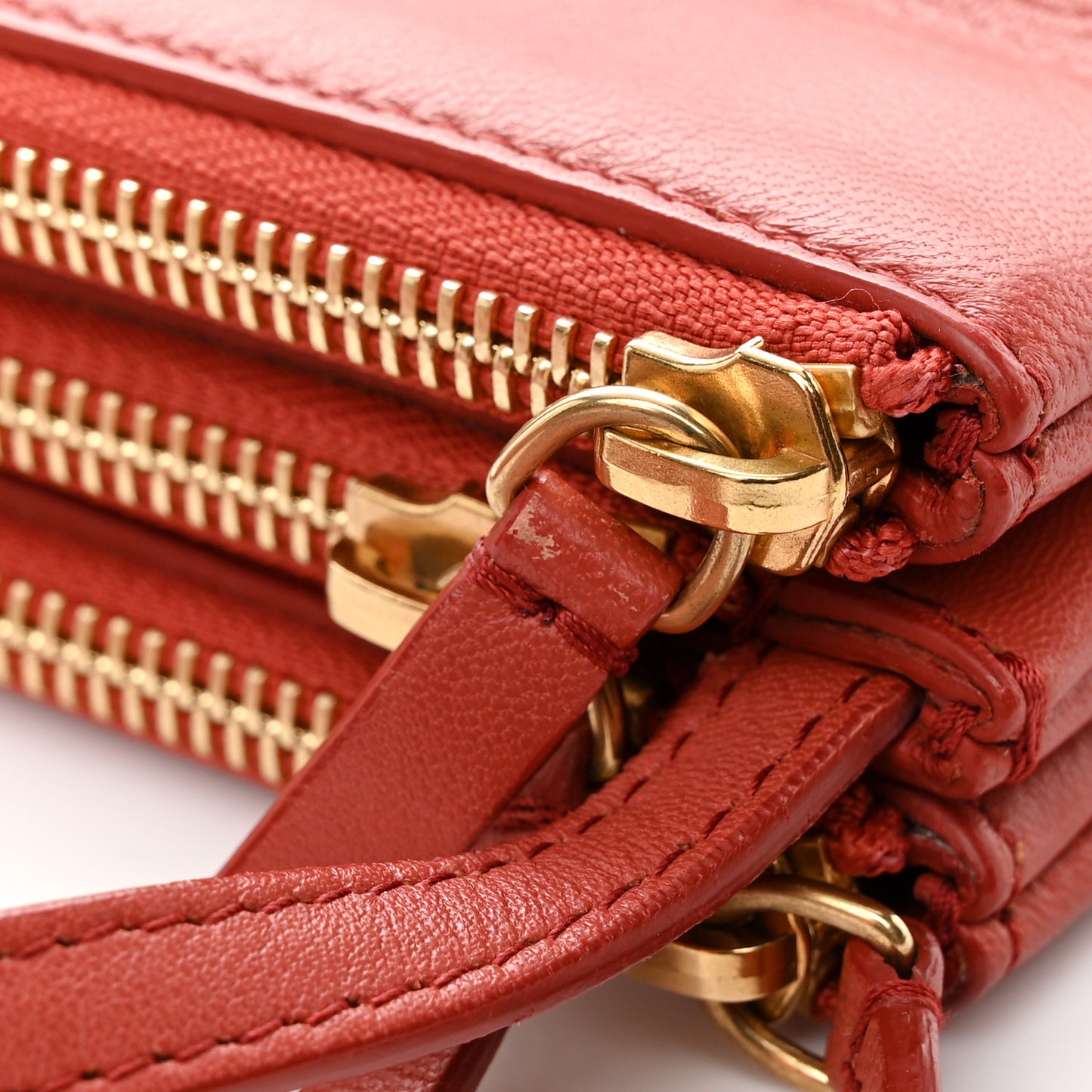 Lambskin Large Trio Crossbody Bag Copper