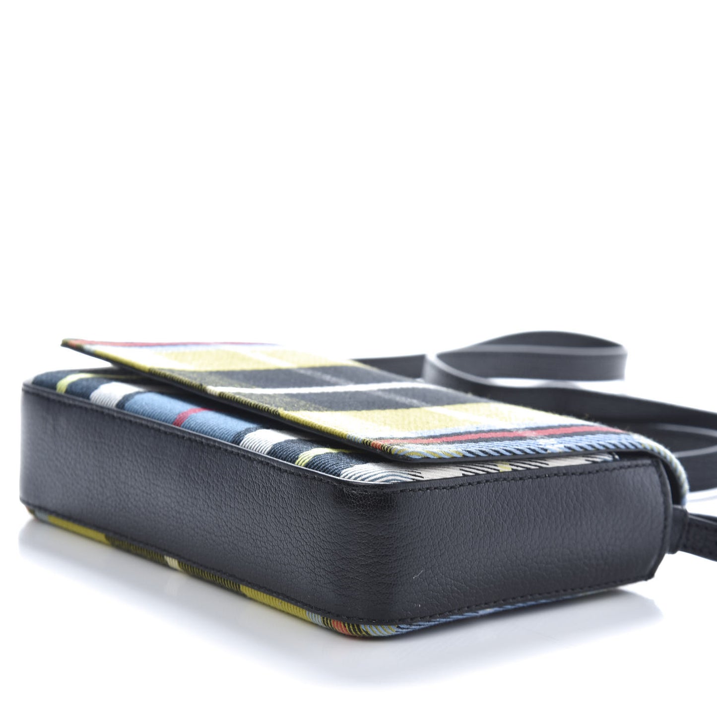 Canvas Tartan Mix Hampshire Wallet on Chain Yellow Multicolor