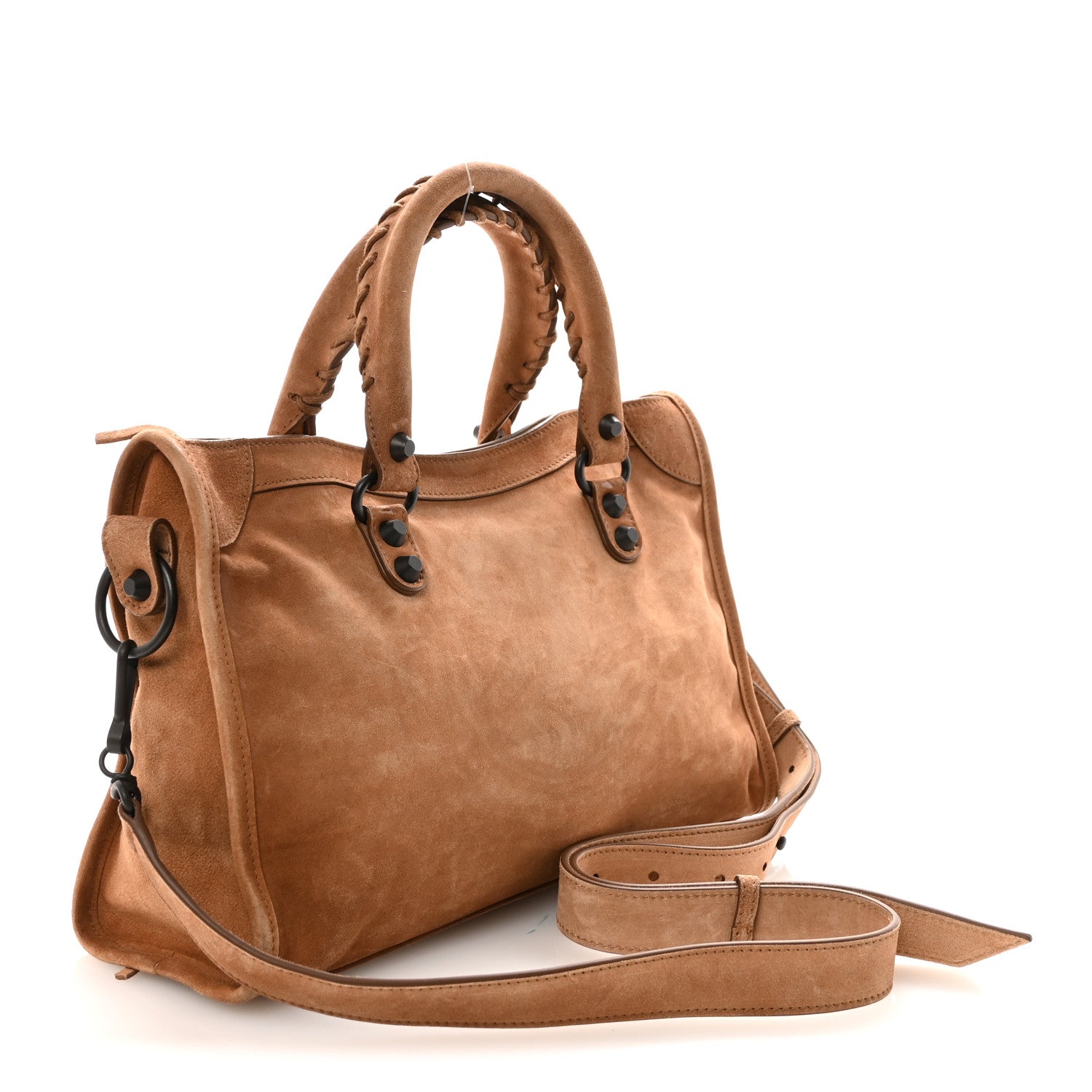Balenciaga Waxed Suede Calfskin Classic Hardware Small Le City Camel 3 of 9