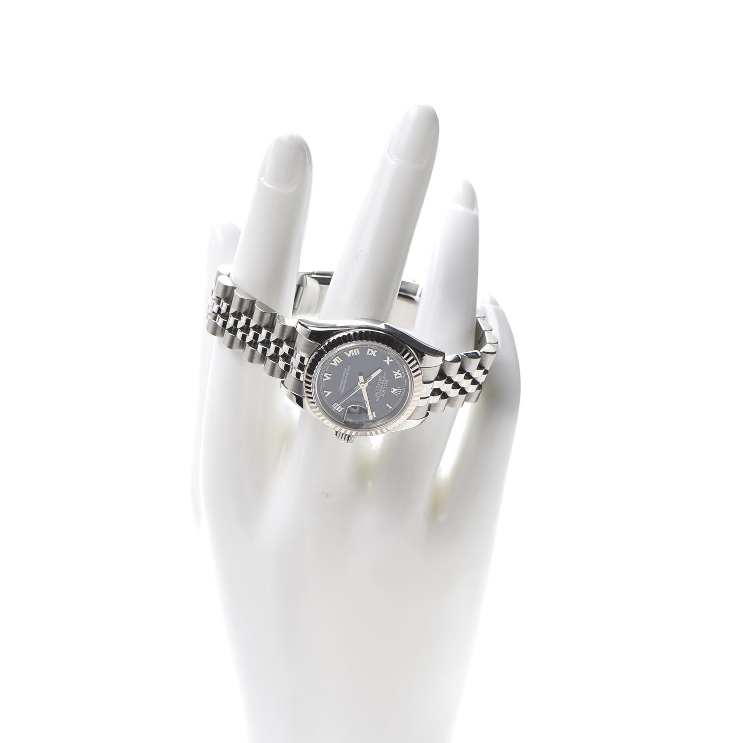 Stainless Steel 18K White Gold 26mm Oyster Perpetual Datejust Watch Blue Roman 179174