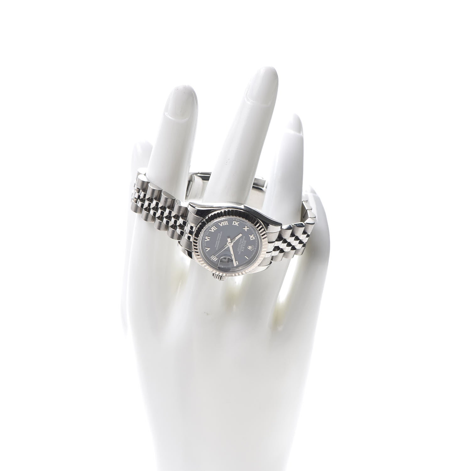 Rolex Stainless Steel 18K White Gold 26mm Oyster Perpetual Datejust Watch Blue Roman 179174 2 of 6