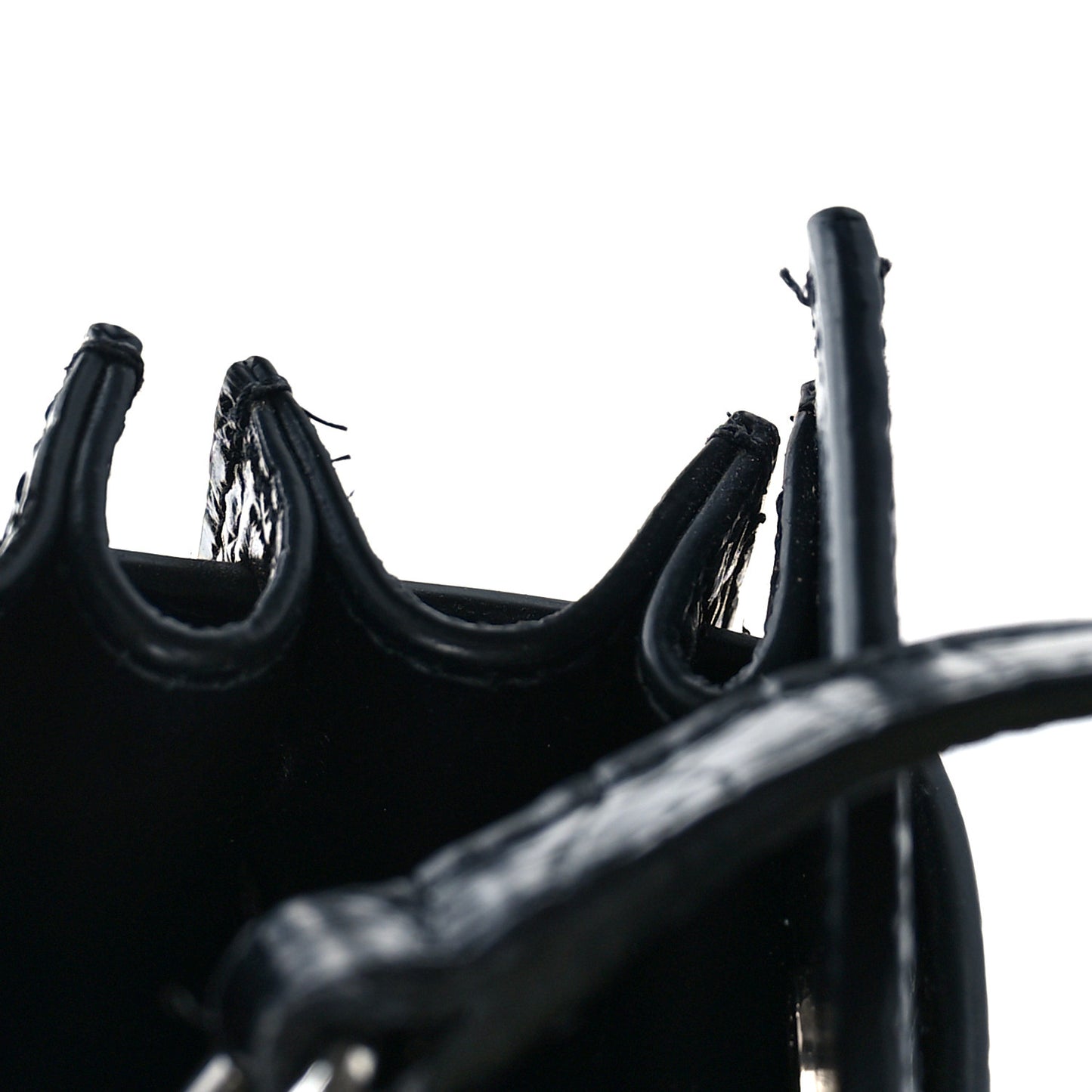 Calfskin Crocodile Embossed Baby Sac De Jour Black