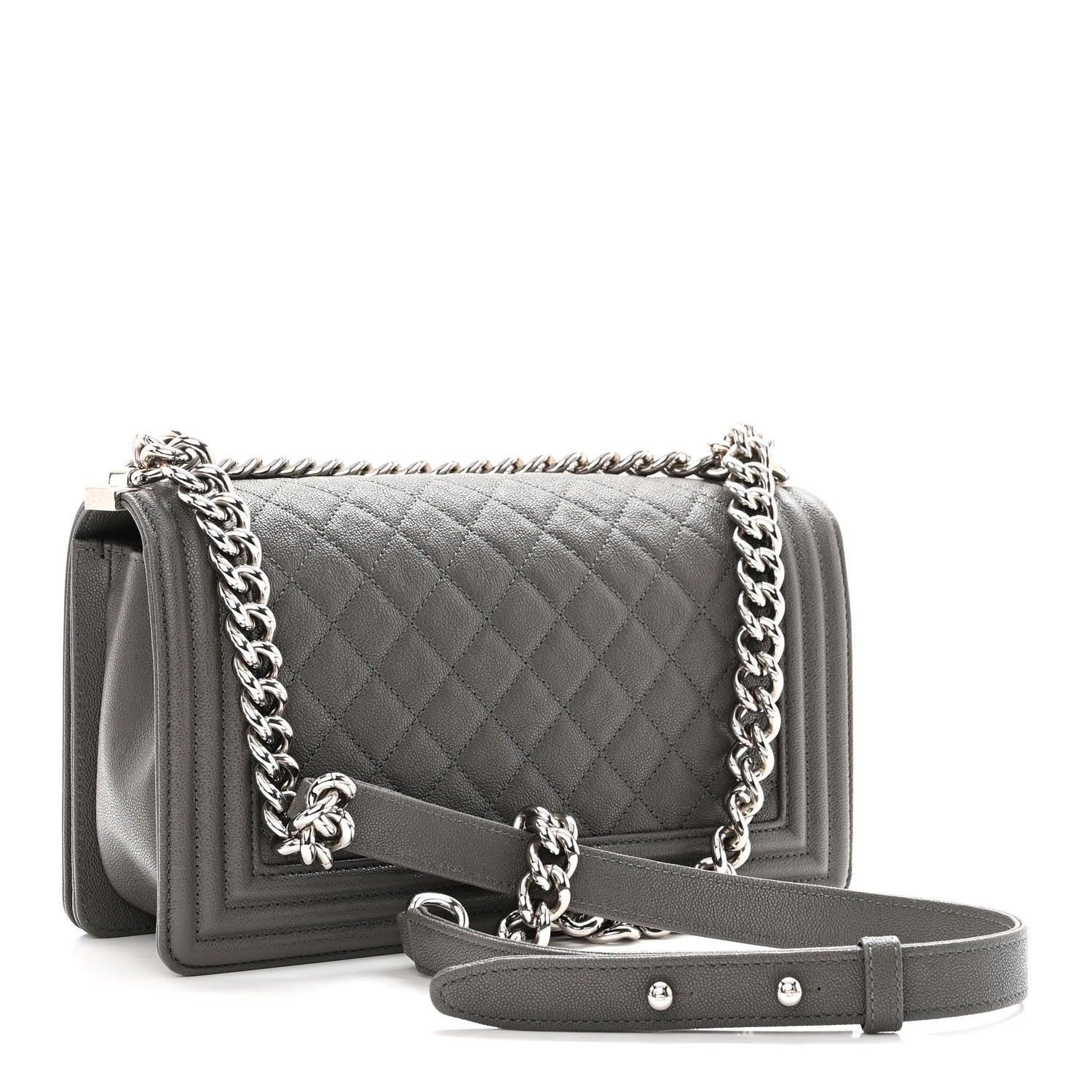 Chanel Caviar Quilted Medium Boy Flap Grey 3 of 11