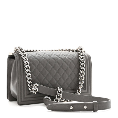 Chanel Caviar Quilted Medium Boy Flap Grey 3 of 11
