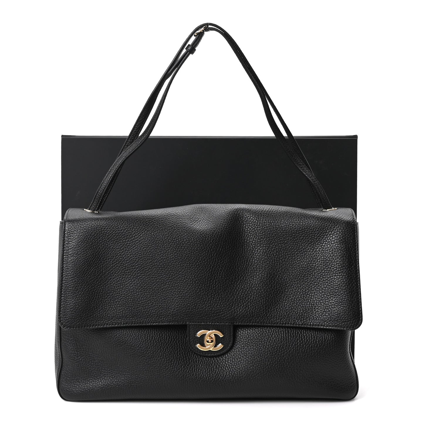 Grained Calfskin Souplissimo Maxi Flap Black