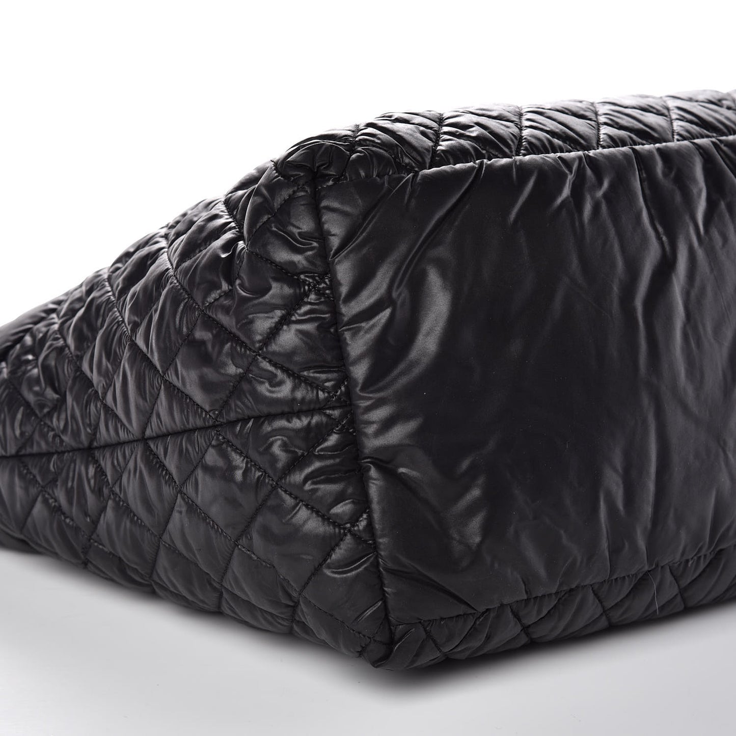 Nylon Quilted Large Coco Cocoon Tote Black