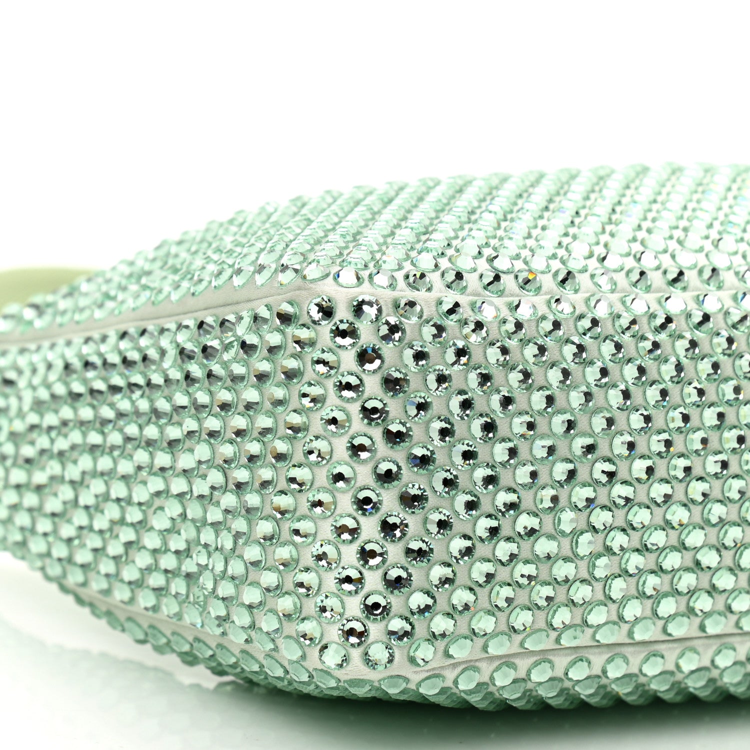 Prada Satin Crystal Mini Re-Edition 2000 Bag Acqua 9 of 10