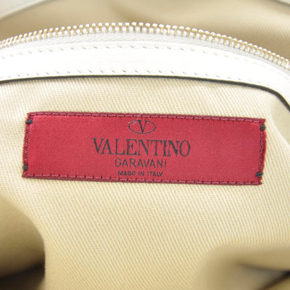 Valentino Garavani Leather Rockstud Dome Satchel White 8 of 9