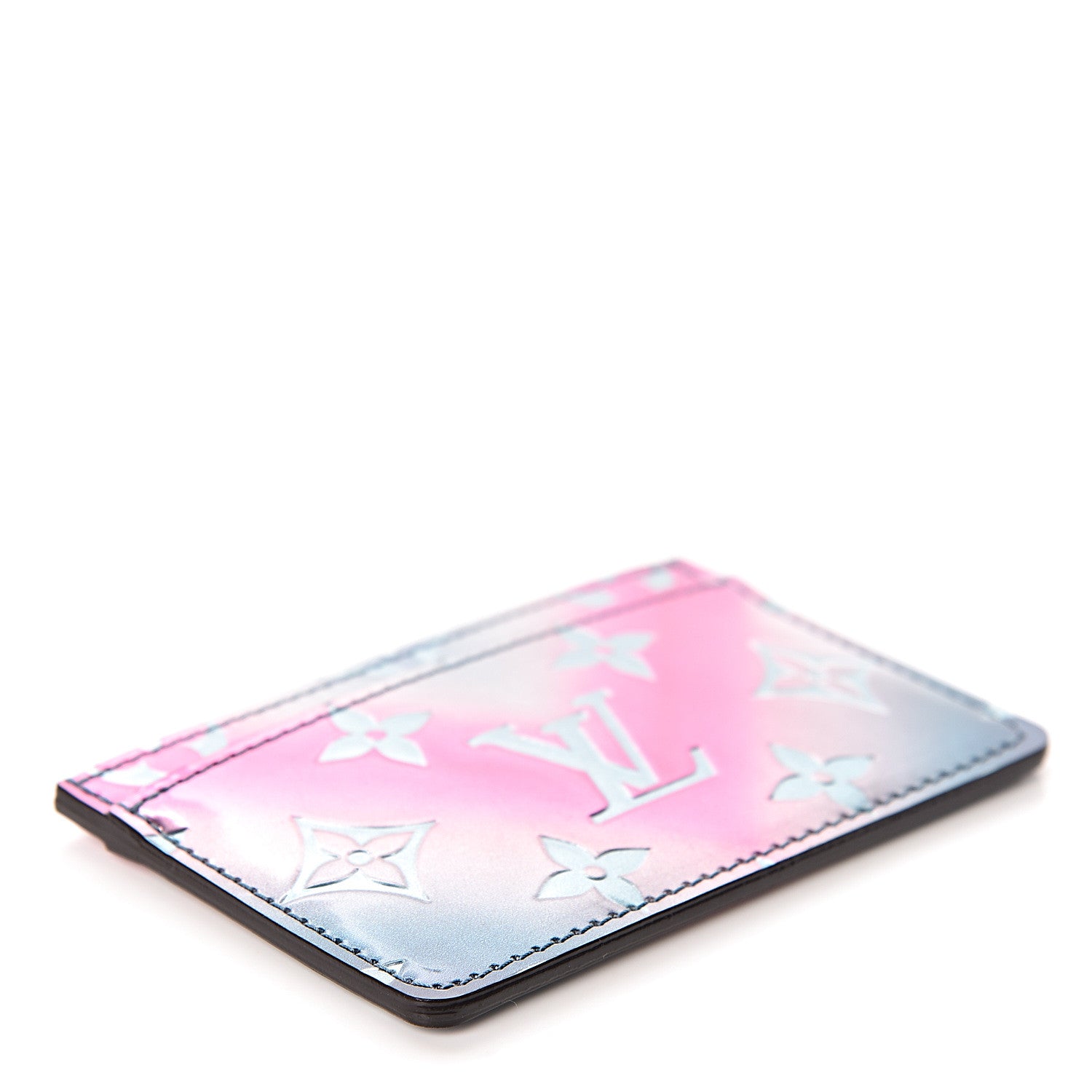 Louis Vuitton Metallic Vernis Card Holder Blue Pink 4 of 7