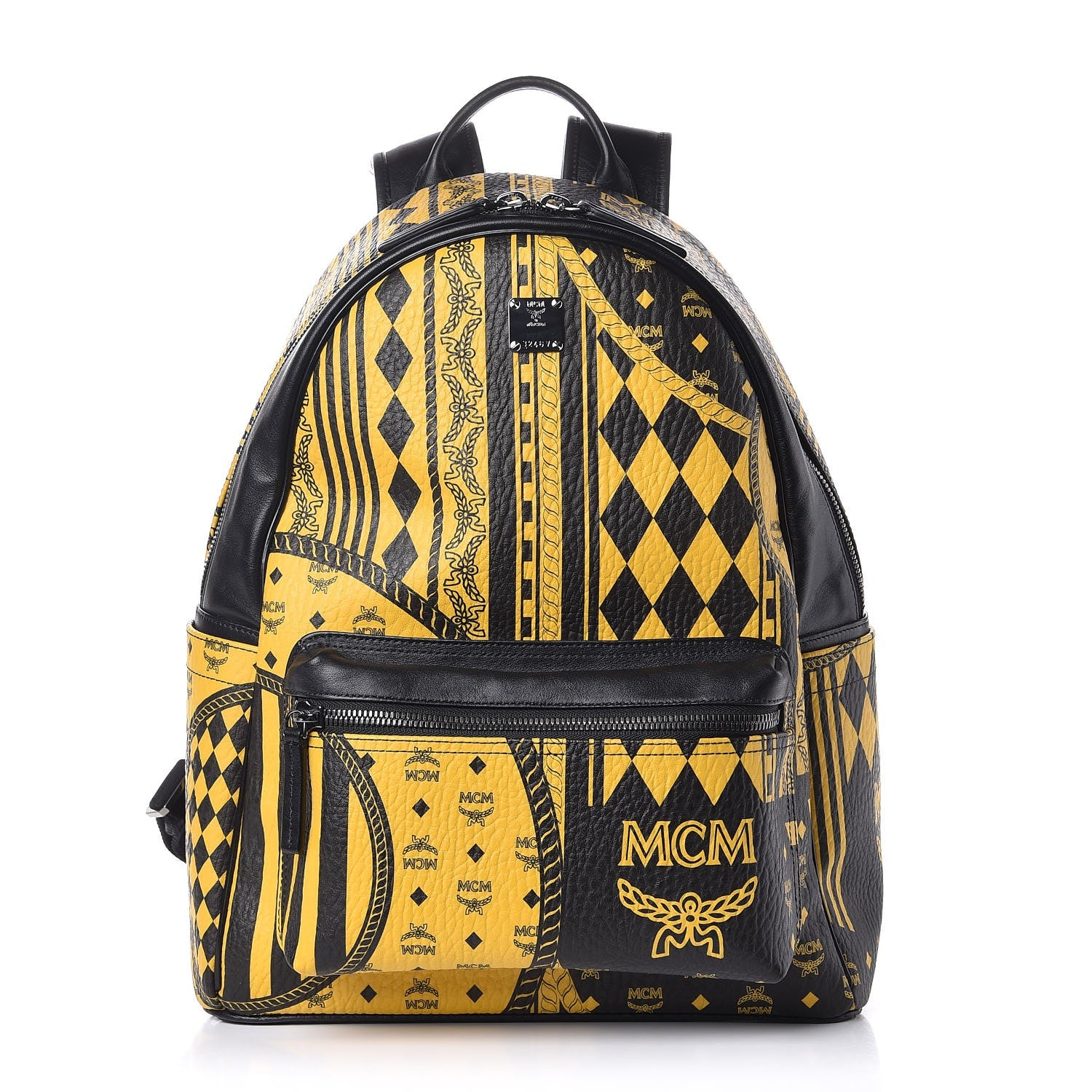 MCM Visetos Baroque Print Medium Stark Backpack Black Sahara 1 of 8