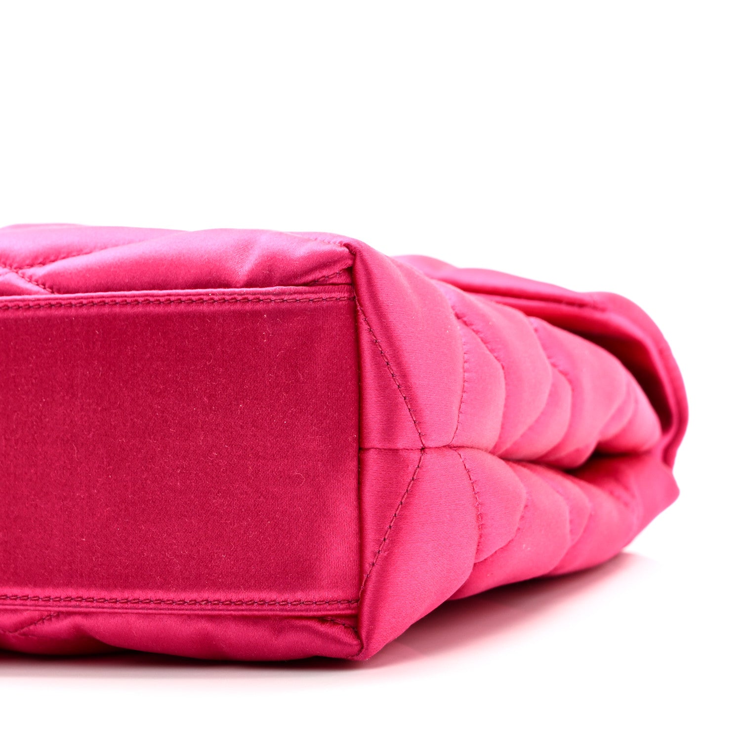Saint Laurent Satin Quilted Sade Puffer Envelope Clutch Bubblegum 10 of 10