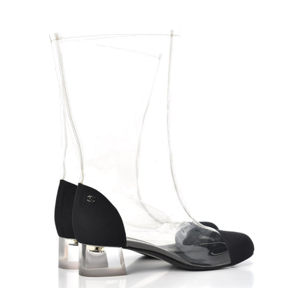 Chanel PVC Grosgrain High Boots 40 Transparent Black 4 of 7