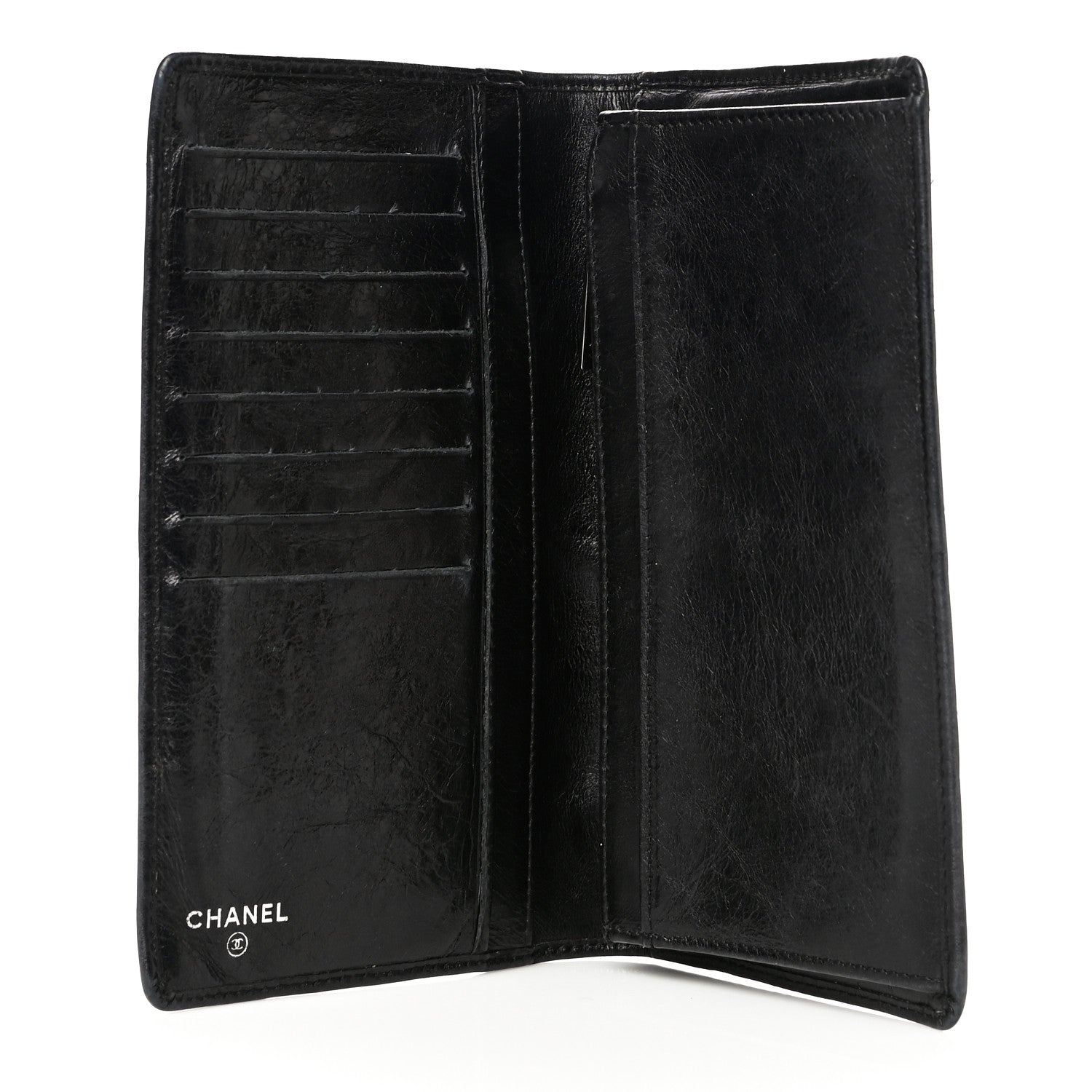 Chanel Aged Calfskin Quilted Cambon Yen Wallet Black 5 of 21