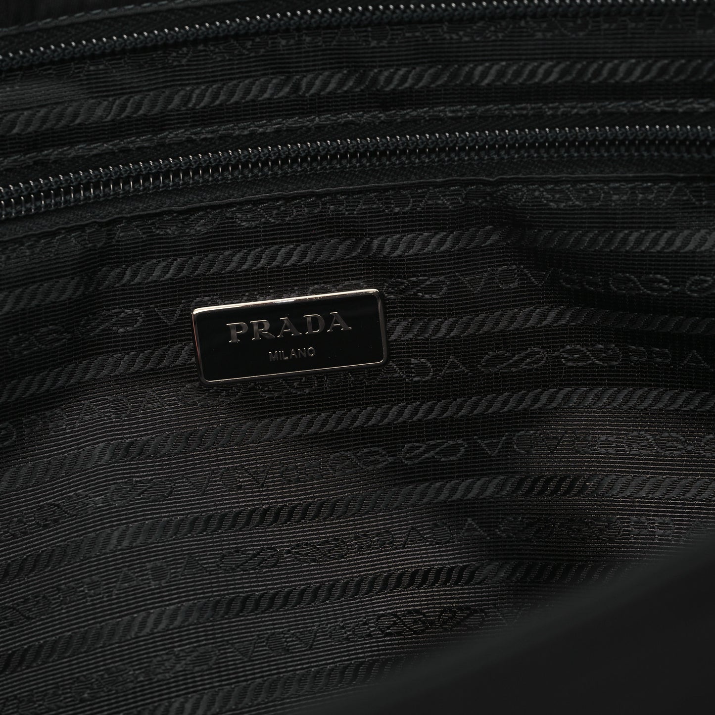 Tessuto Nylon Saffiano Shopping Tote Black