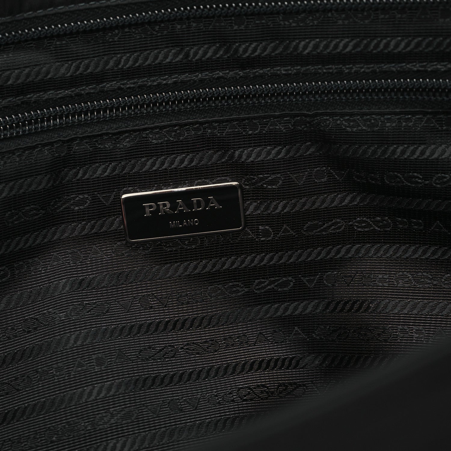 Prada Tessuto Nylon Saffiano Shopping Tote Black 6 of 10