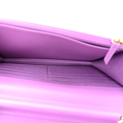 Chanel Caviar Quilted CC Filigree Wallet On Chain WOC Purple 5 of 12