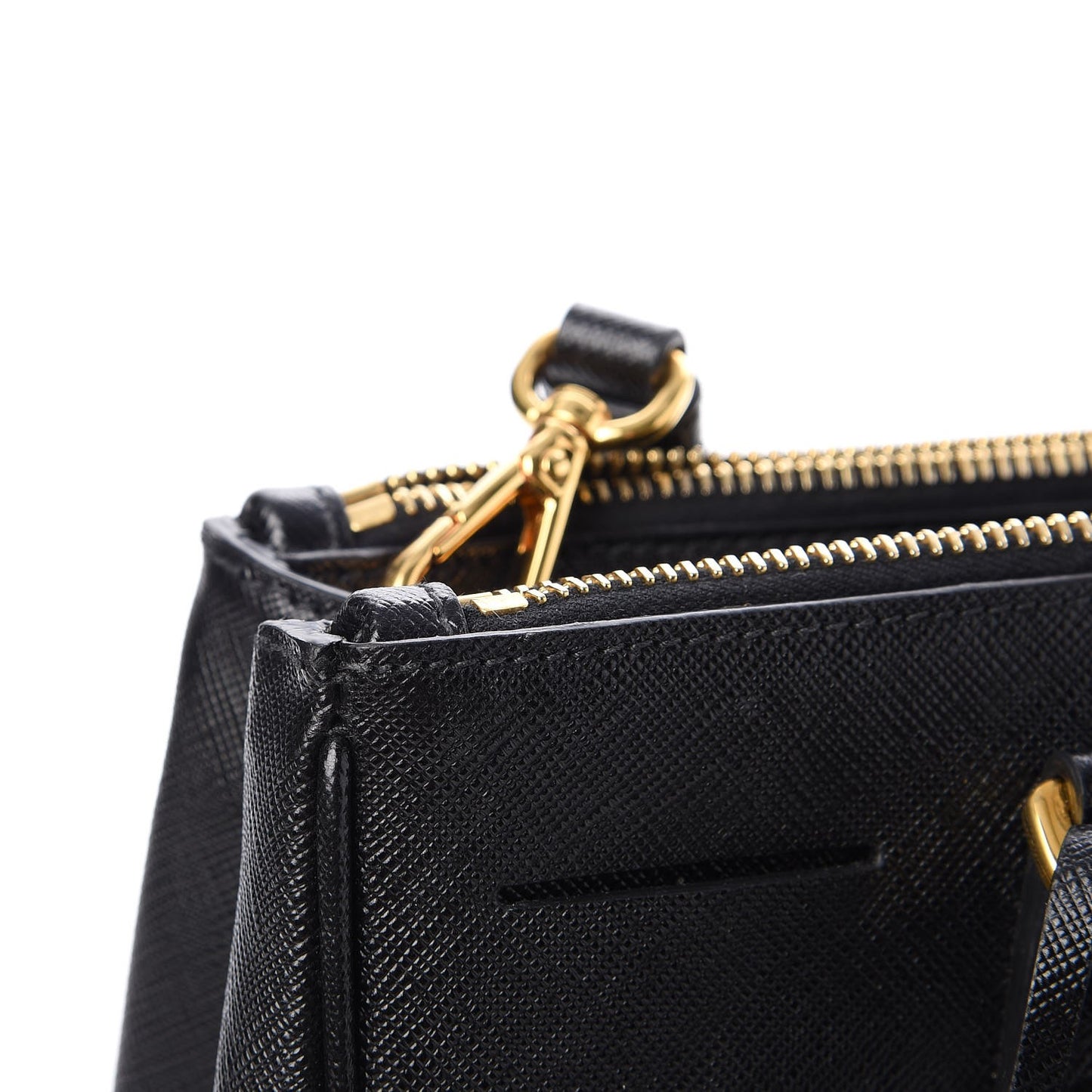 Saffiano Small Galleria Double Zip Tote Black