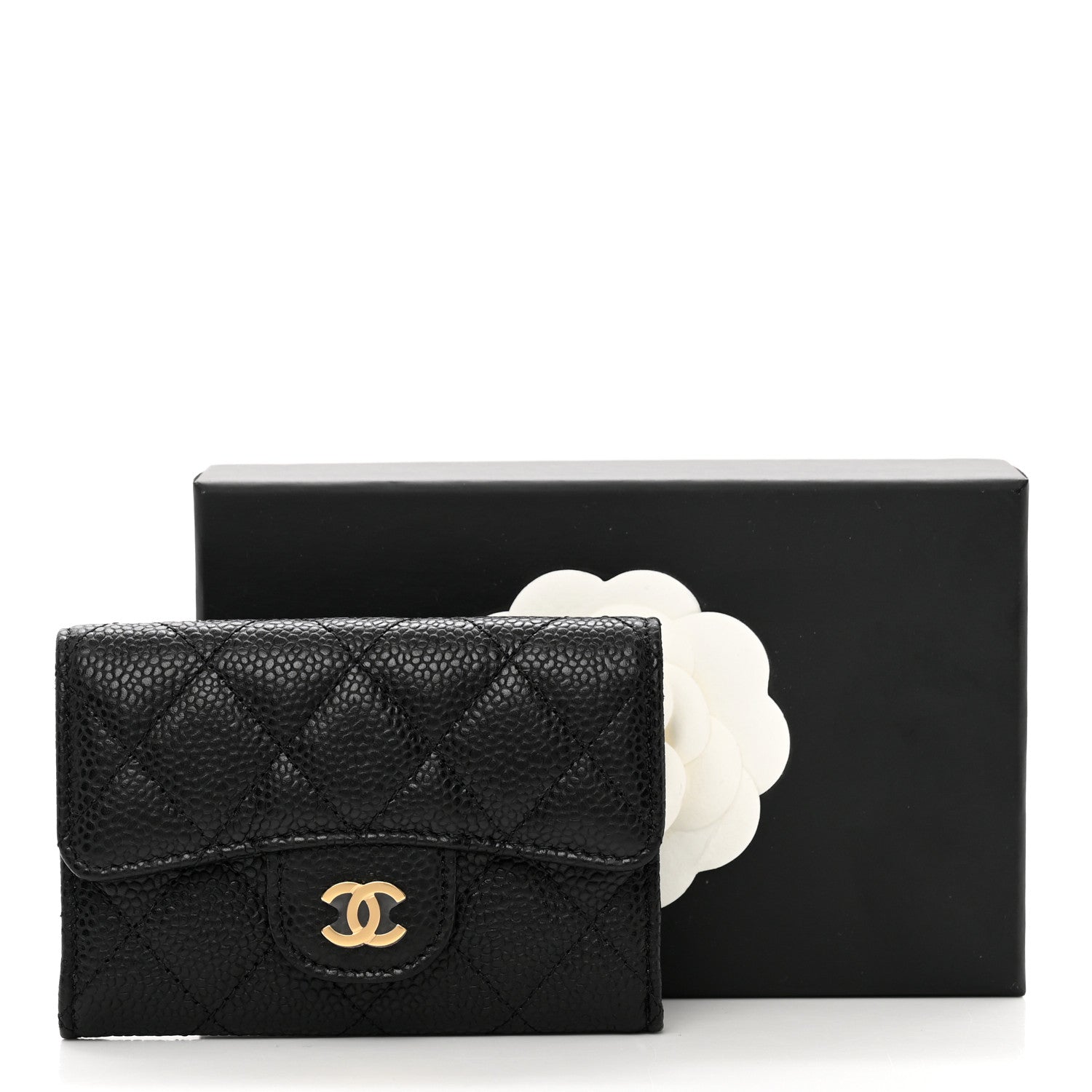 Chanel Caviar Quilted Flap Card Holder Wallet Black 9 of 9