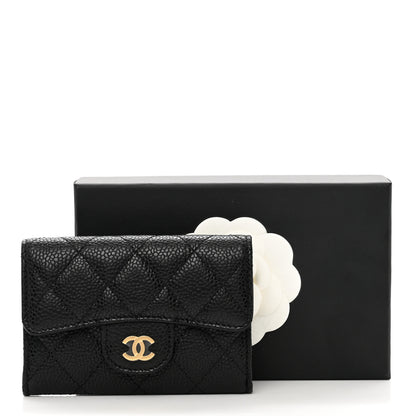 Chanel Caviar Quilted Flap Card Holder Wallet Black 9 of 9