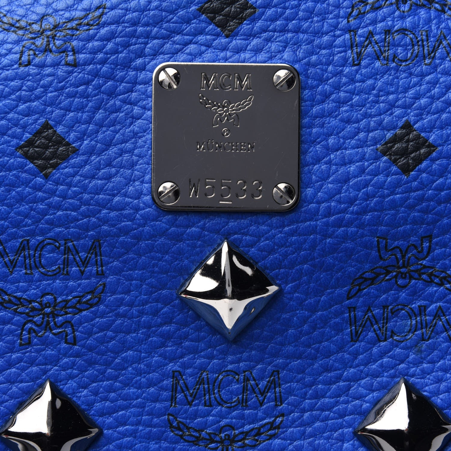 MCM Visetos Medium Sprinkle Stud Stark Backpack Blue 15 of 20
