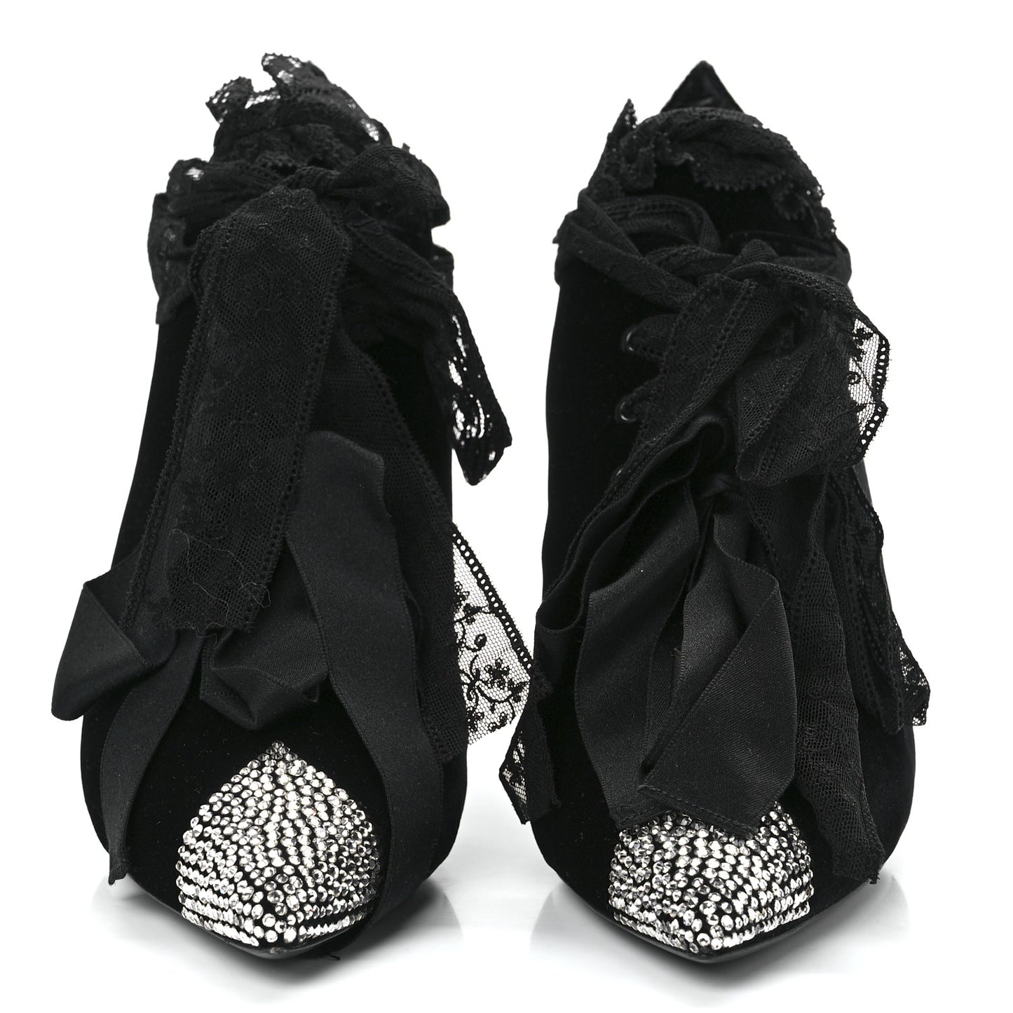 Velluto Master Crystal Embellished Blaze 45 La Strass Ankle Boots 39 Black
