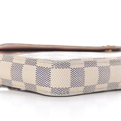 Louis Vuitton Damier Azur Pochette Felicie Chain Wallet Rose Ballerine 16 of 18