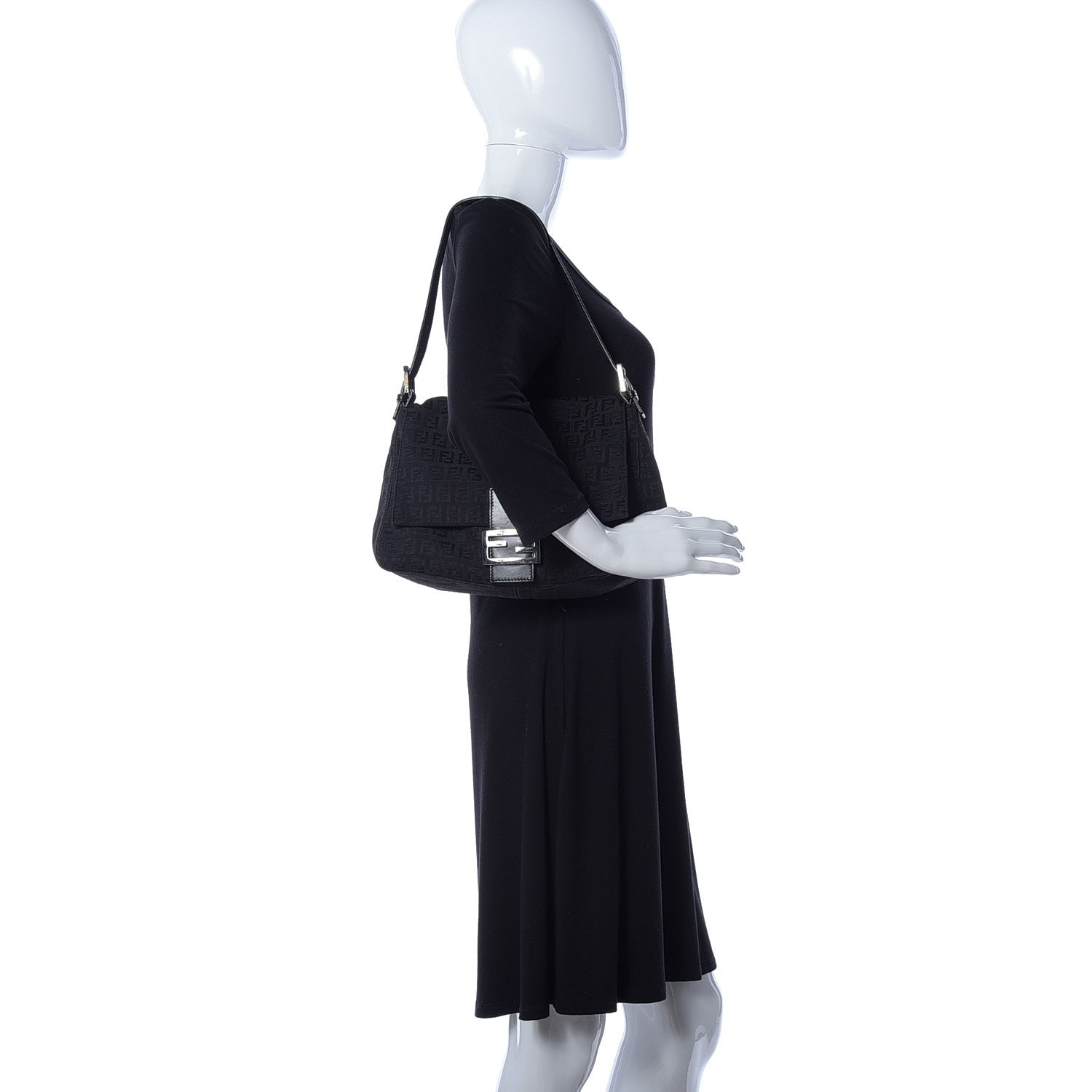Fendi Zucchino Mama Baguette Black 2 of 9