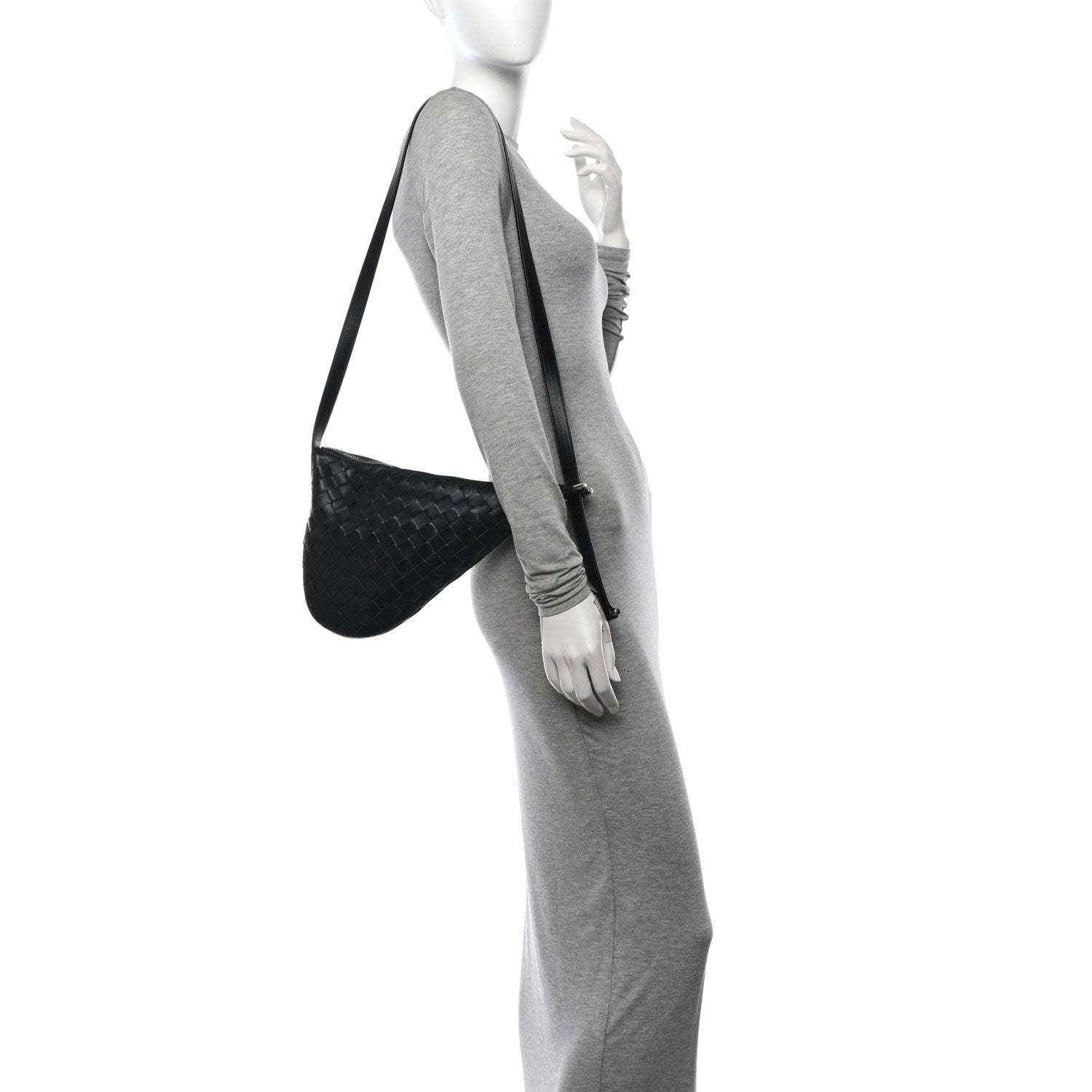 Bottega Veneta Calfskin Intrecciato Small Virgule Black 2 of 11