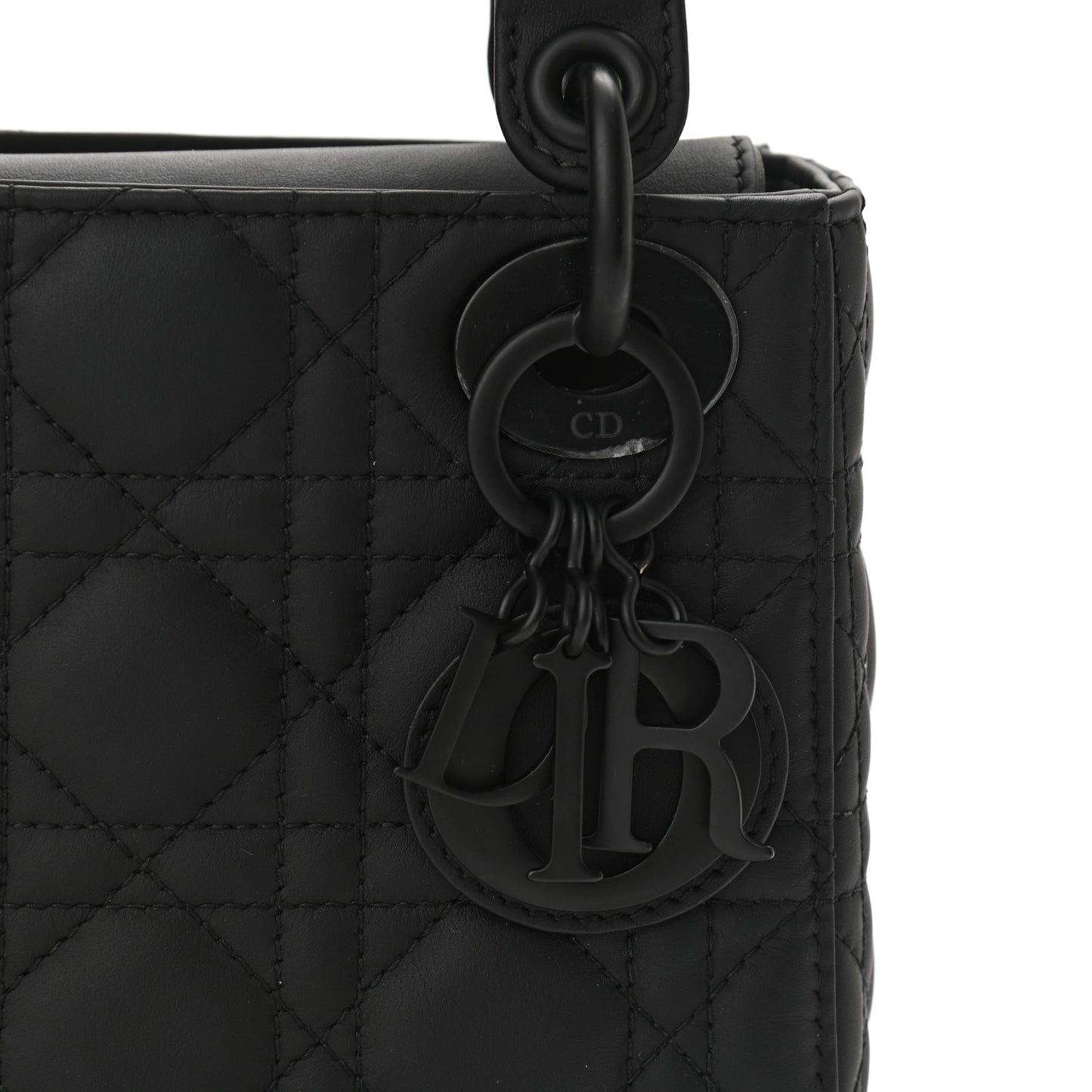 Ultra Matte Calfskin Cannage Mini Lady Dior Black