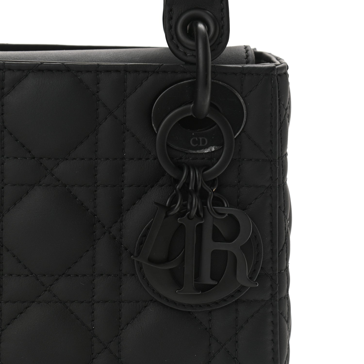 Christian Dior Ultra Matte Calfskin Cannage Mini Lady Dior Black 7 of 9