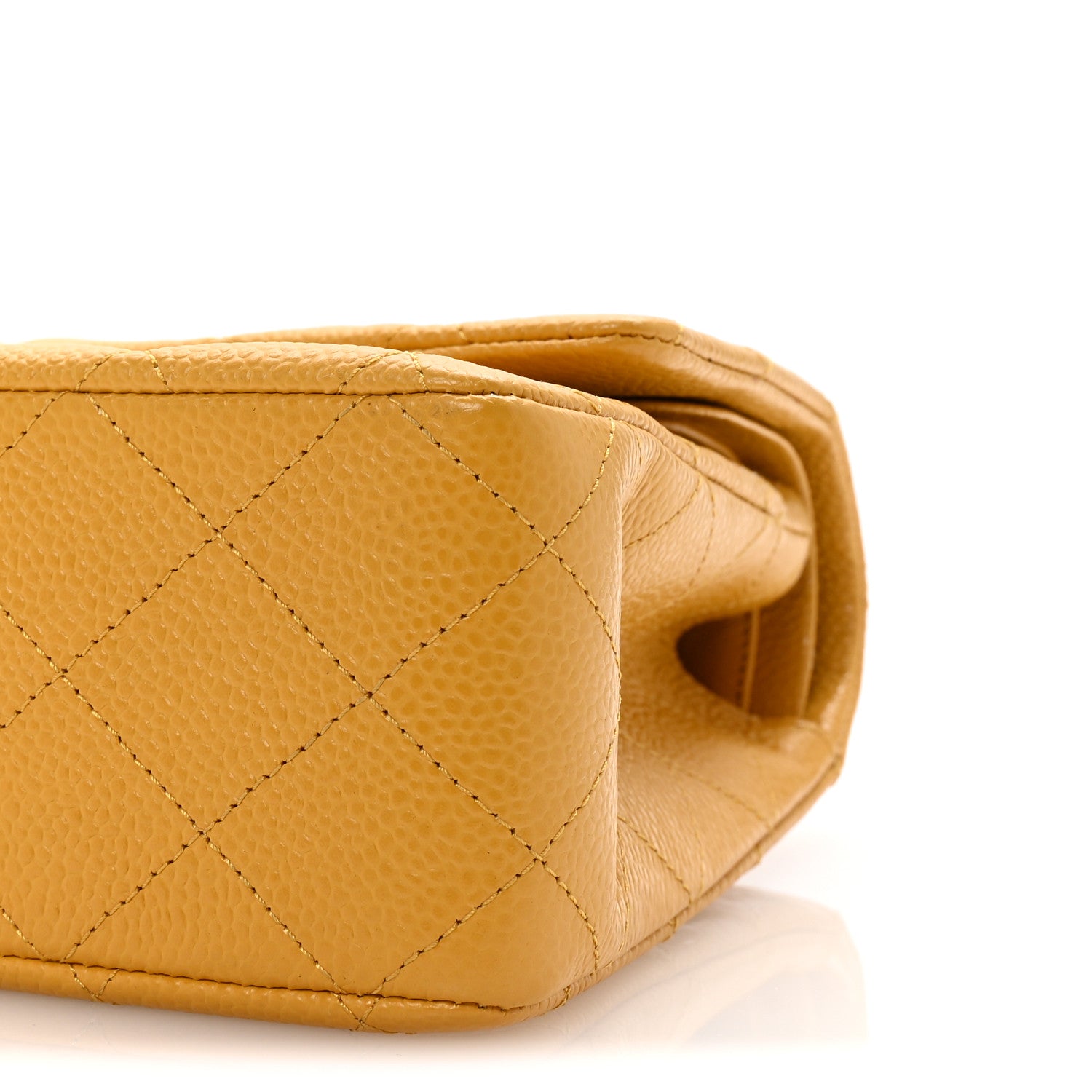 Chanel Caviar Quilted Medium Double Flap Yellow 10 of 10
