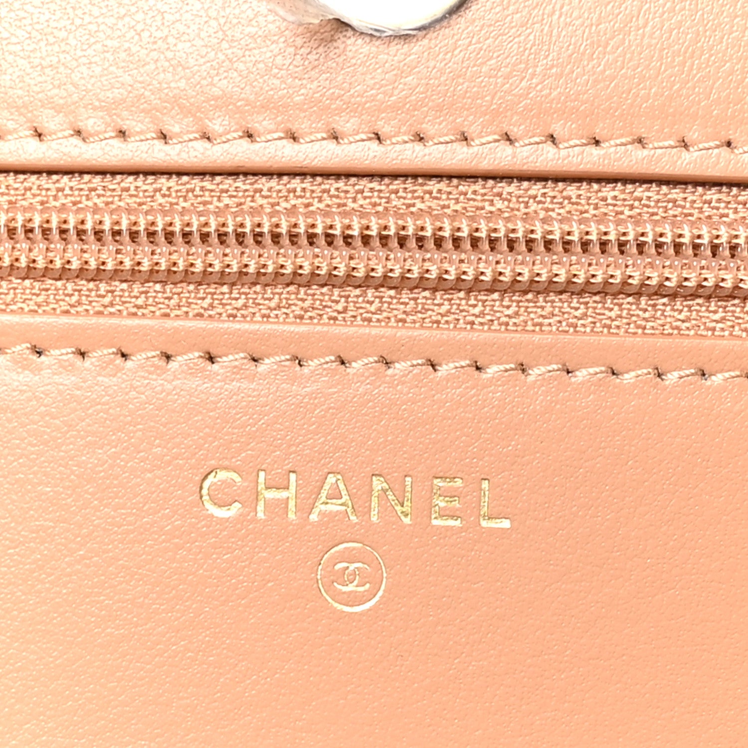 Chanel Caviar Quilted Chain Around Boy Wallet On Chain WOC Dark Beige 6 of 12