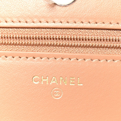 Chanel Caviar Quilted Chain Around Boy Wallet On Chain WOC Dark Beige 6 of 12