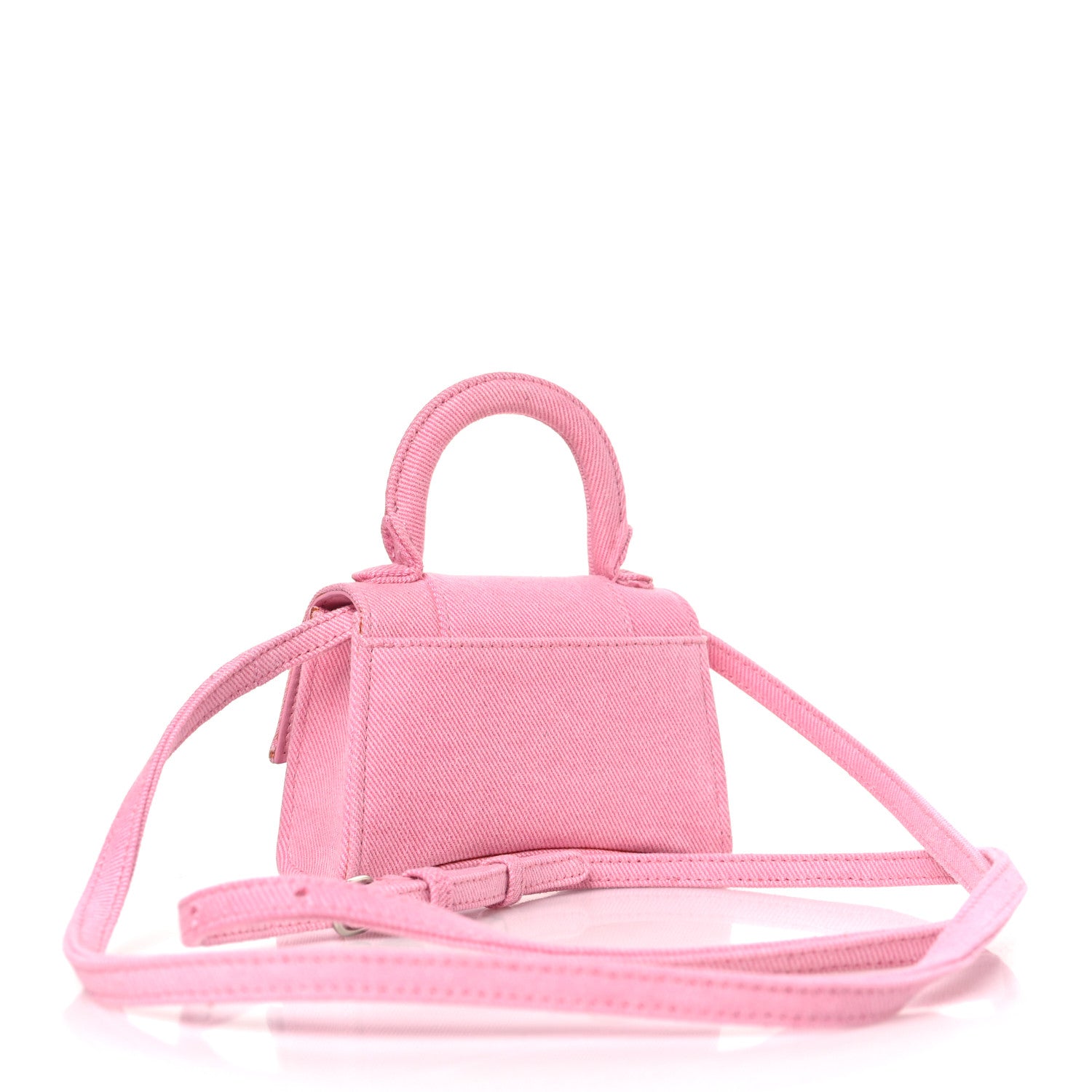 Balenciaga Washed Denim Hourglass Top Handle Bag Mini Denim Pink 3 of 10