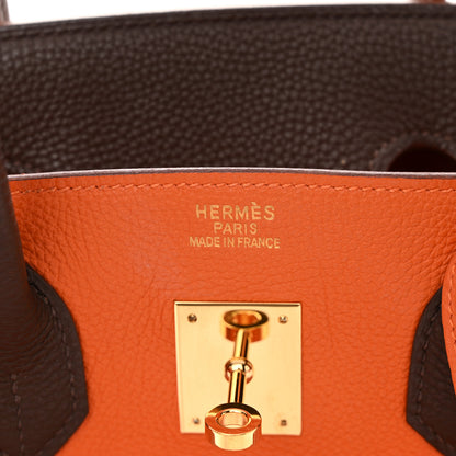 Hermes Togo Bi-Color Birkin 35 Chocolate Orange 6 of 14