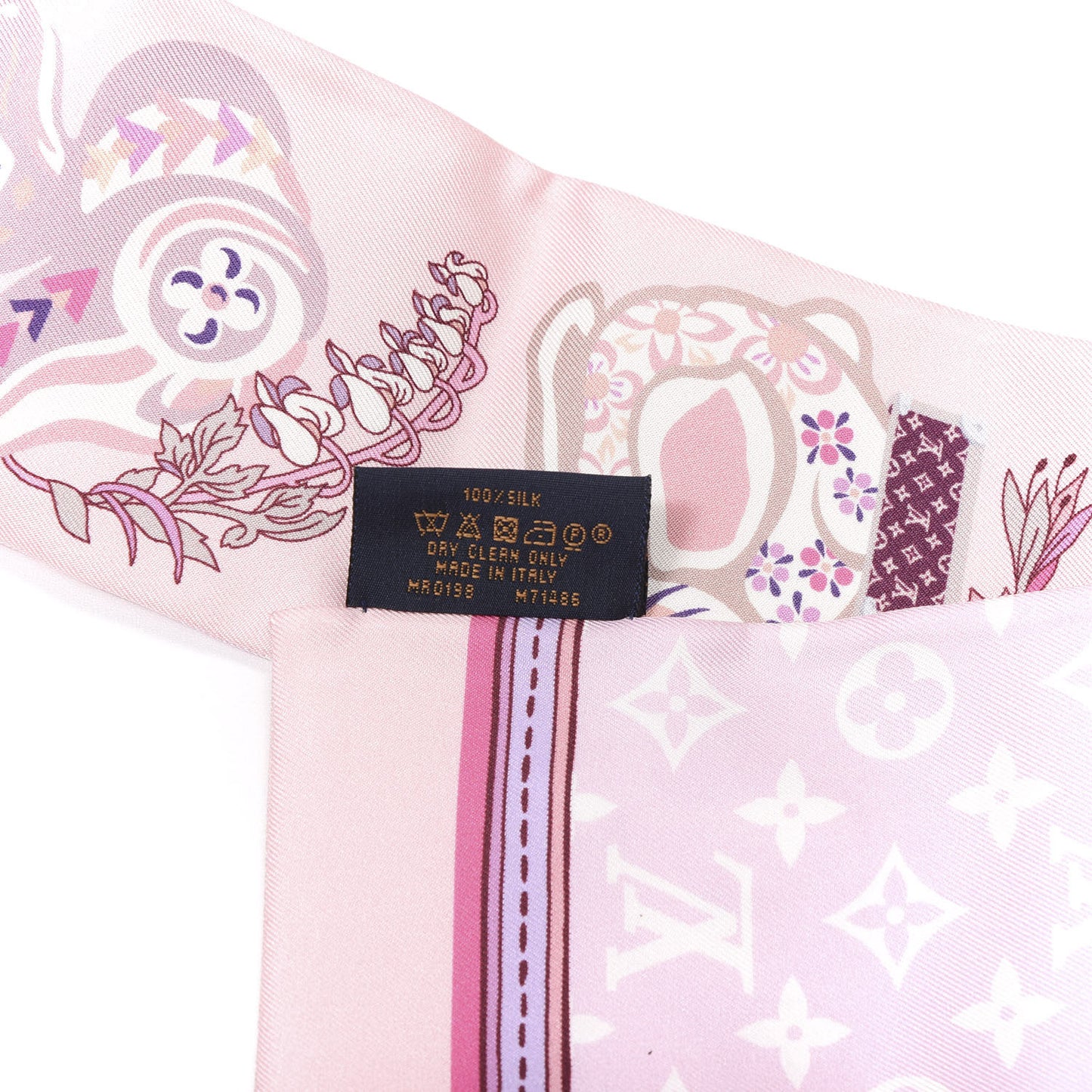 Silk Monogram Superstition Bandeau Light Pink