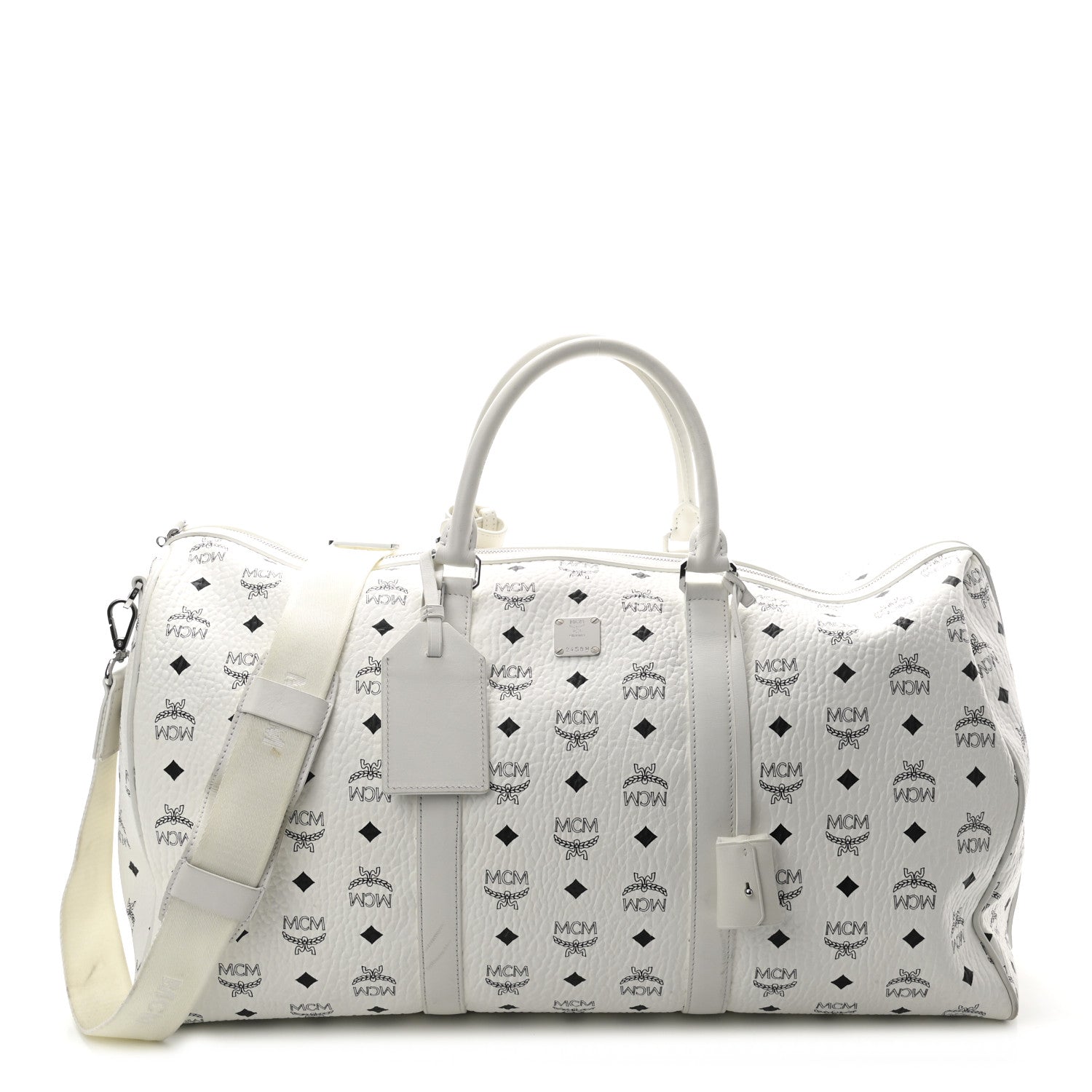 MCM Visetos Large Traveler Weekender Bag White 1 of 7